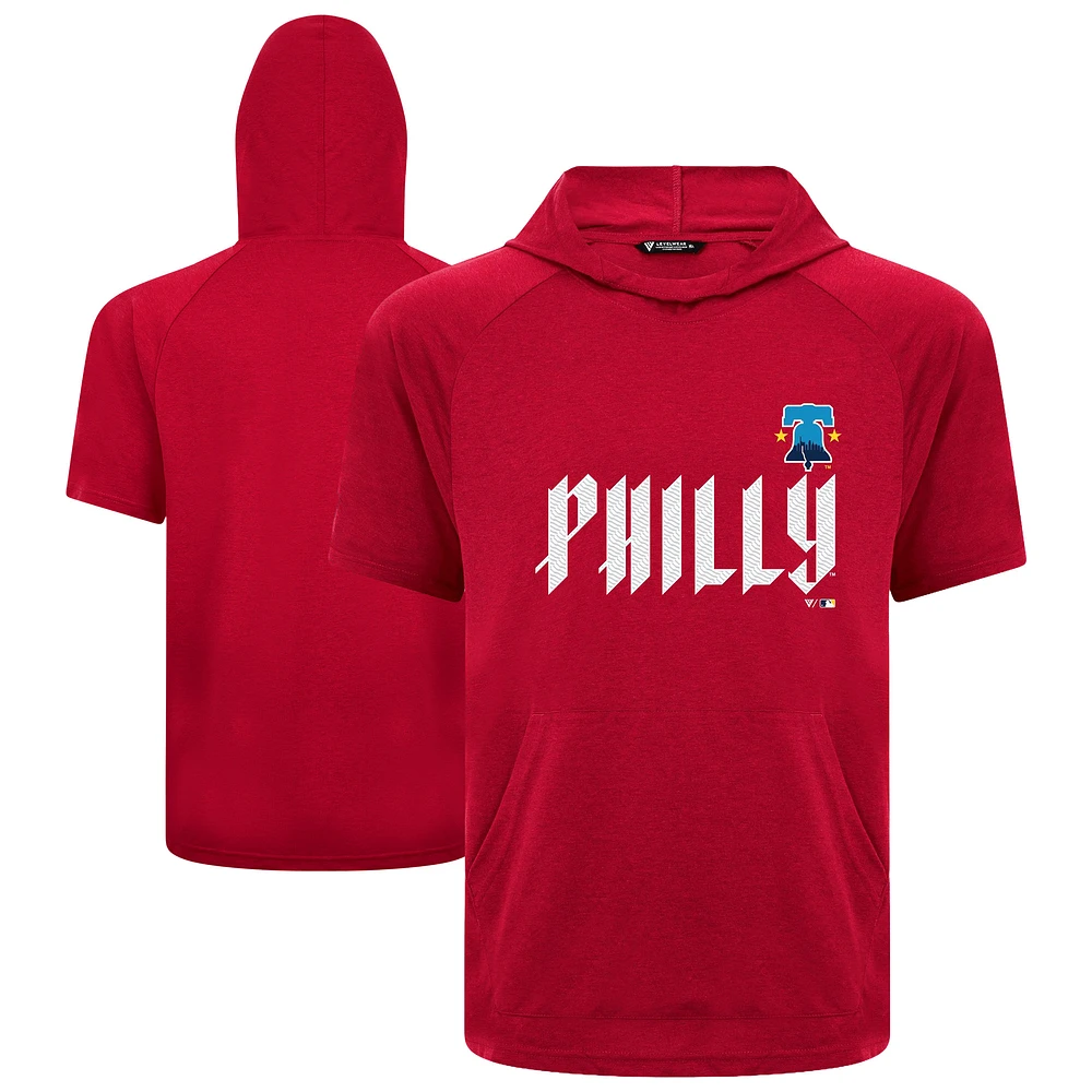 Men's Levelwear Red Philadelphia Phillies City Connect Phase Core Logo Pullover Hoodie T-Shirt