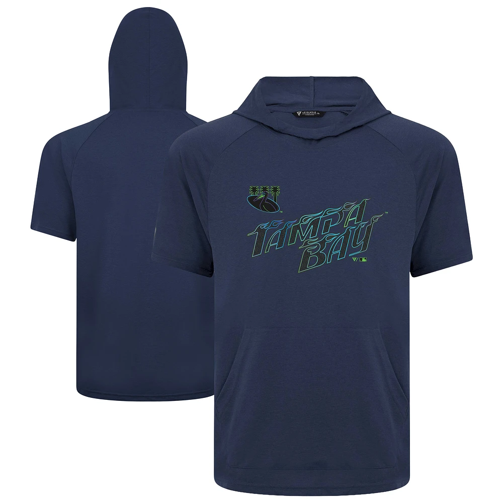 Men's Levelwear Navy Tampa Bay Rays City Connect Phase Core Logo Pullover Hoodie T-Shirt
