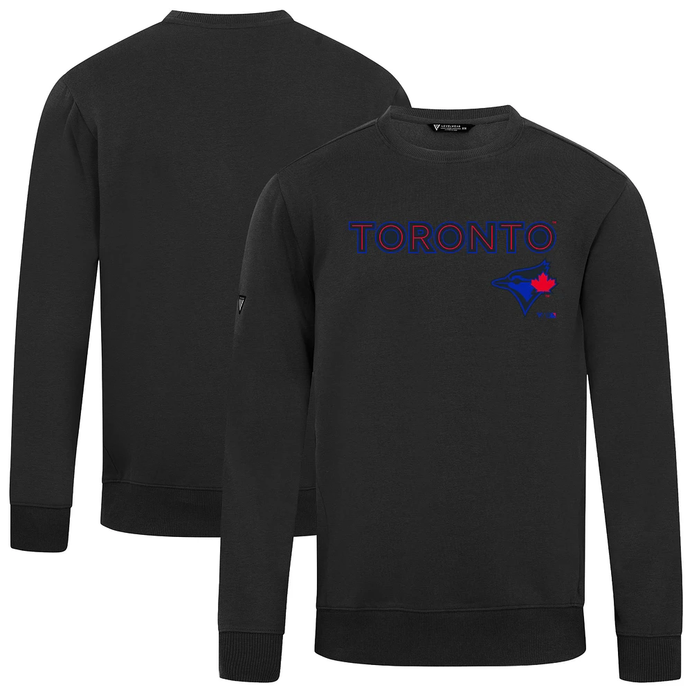 Men's Levelwear Black Toronto Blue Jays City Connect Zane Back Splash Sweatshirt