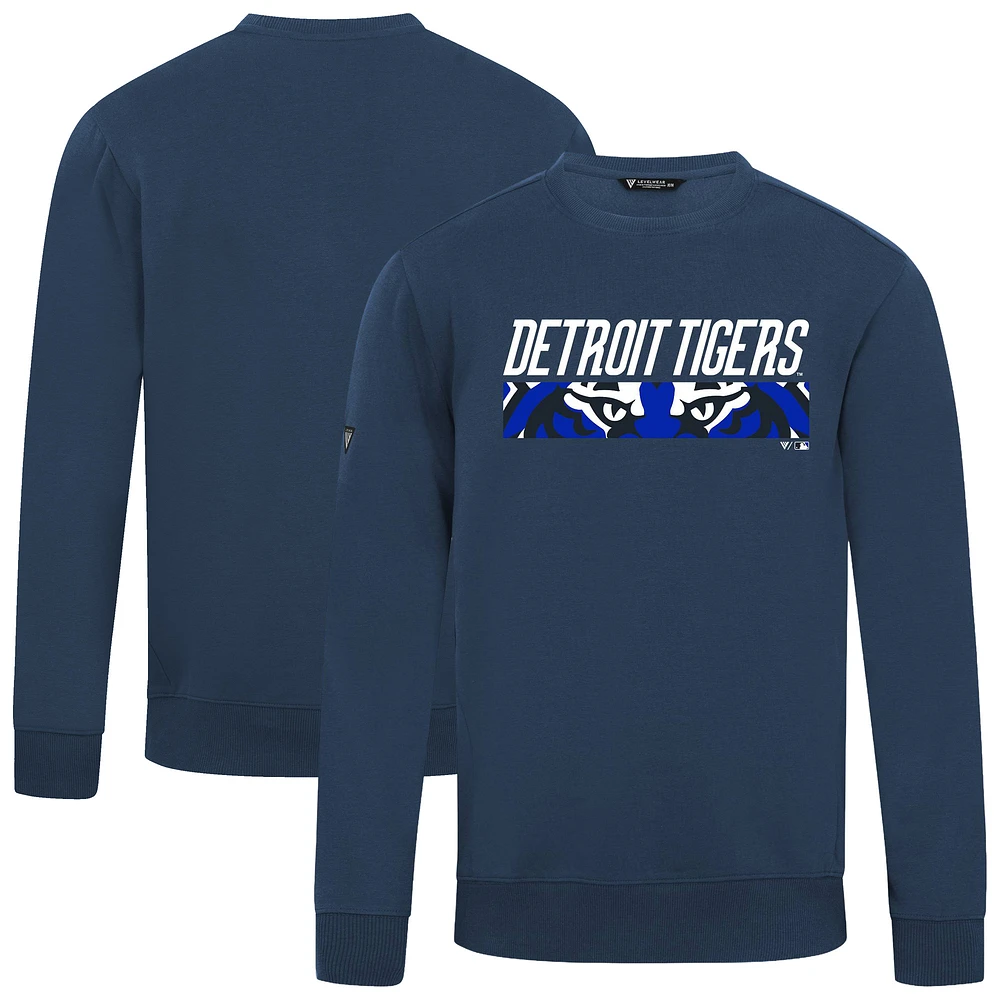 Men's Levelwear Navy Detroit Tigers City Connect Zane Back Splash Sweatshirt