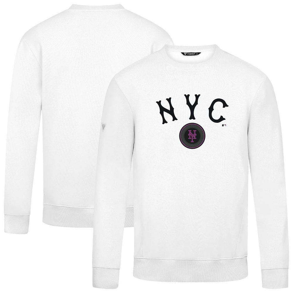 Men's Levelwear White New York Mets City Connect Zane Back Splash Sweatshirt
