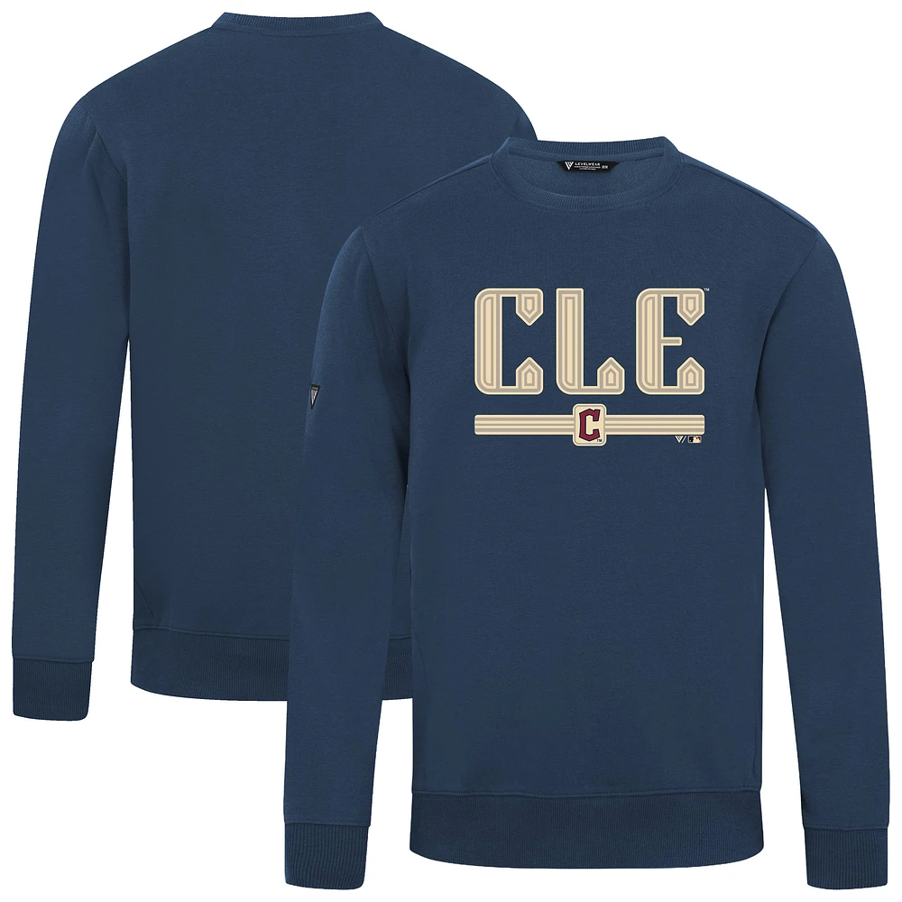 Men's Levelwear Navy Cleveland Guardians City Connect Zane Back Splash Sweatshirt