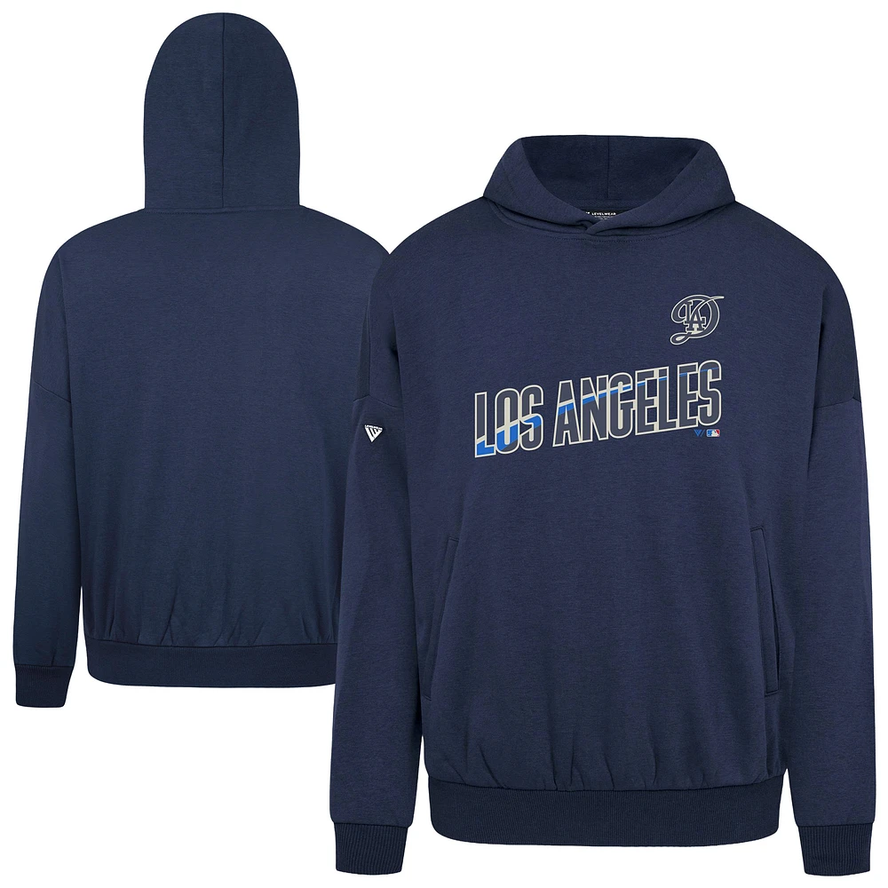 Men's Levelwear Navy Los Angeles Dodgers City Connect Contact Core Logo Pullover Hoodie