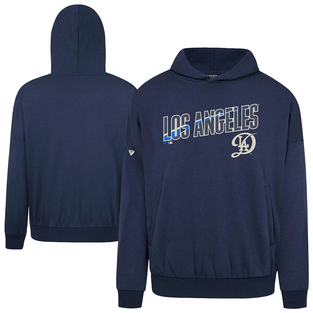 Men's Levelwear Navy Los Angeles Dodgers City Connect Contact Back Splash Pullover Hoodie