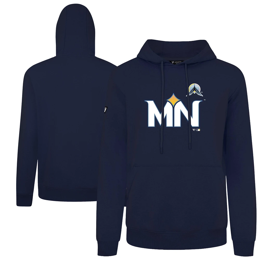 Men's Levelwear Navy Minnesota Twins City Connect Podium Core Logo Pullover Hoodie