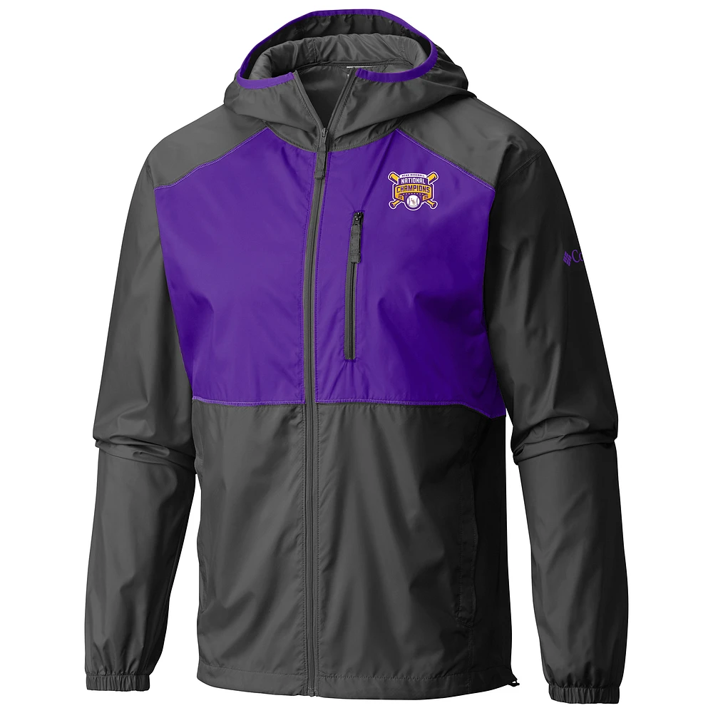 Men's Columbia Purple LSU Tigers 2025 NCAA Baseball College World Series Champions Flash Forward Full-Zip Windbreaker