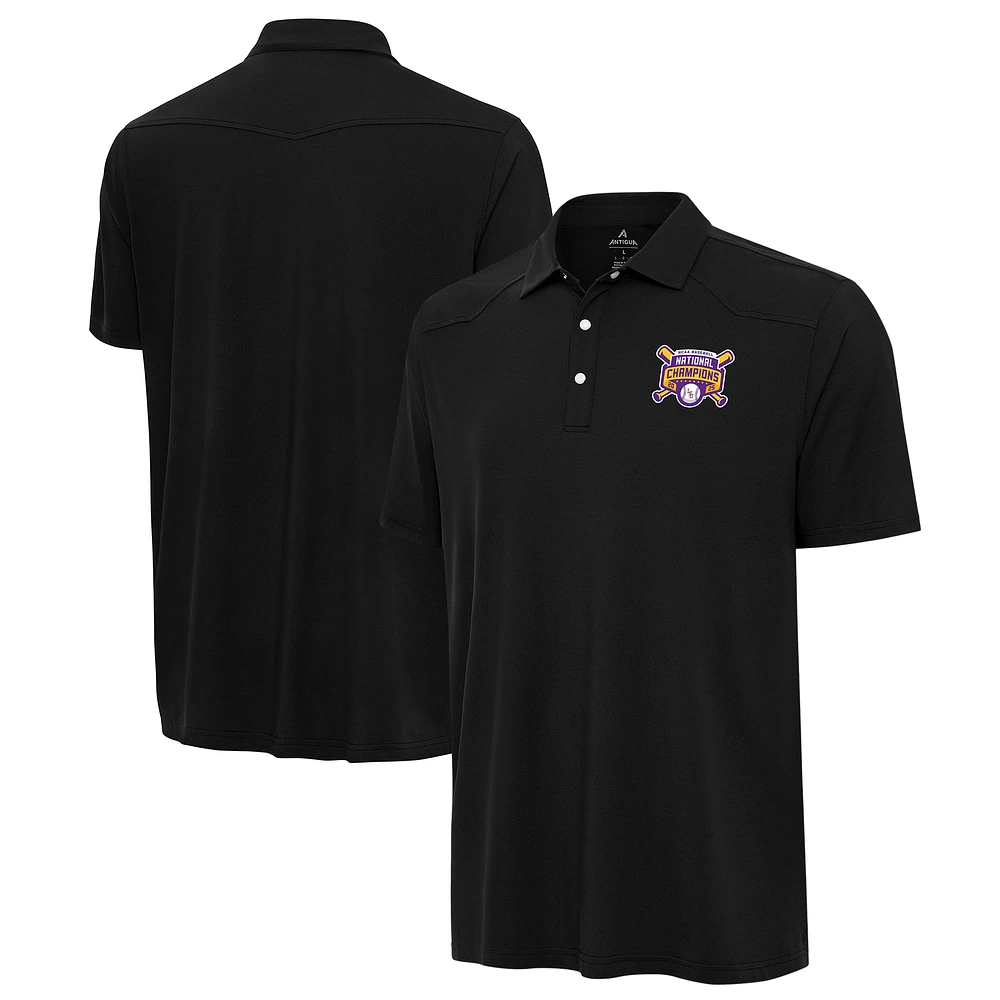 Men's Antigua Black LSU Tigers 2025 NCAA Baseball College World Series National Champions Western Polo