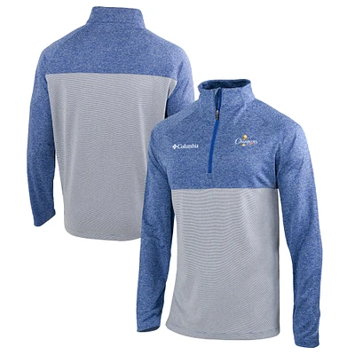 Men's Columbia Blue Oklahoma City Thunder 2025 NBA Finals Champions Rockin' It Raglan Omni-Wick Quarter-Zip Pullover