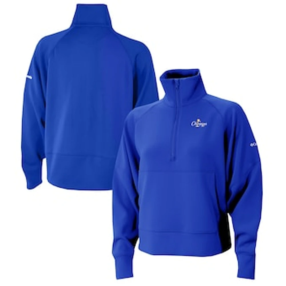 Women's Columbia Blue Oklahoma City Thunder 2025 NBA Finals Champions Wickhams Hills Raglan Omni-Wick Half-Zip Pullover