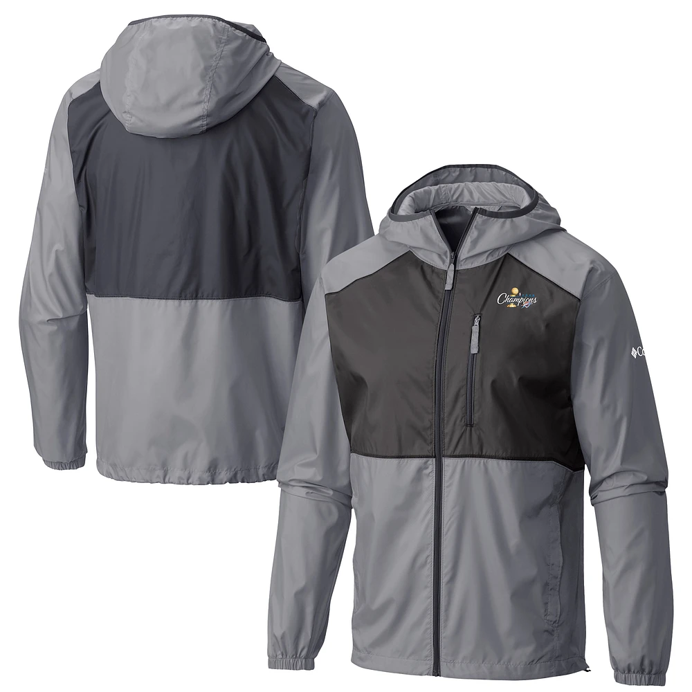 Men's Columbia Gray Oklahoma City Thunder 2025 NBA Finals Champions Flash Forward Lightweight Full-Zip Hooded Windbreaker