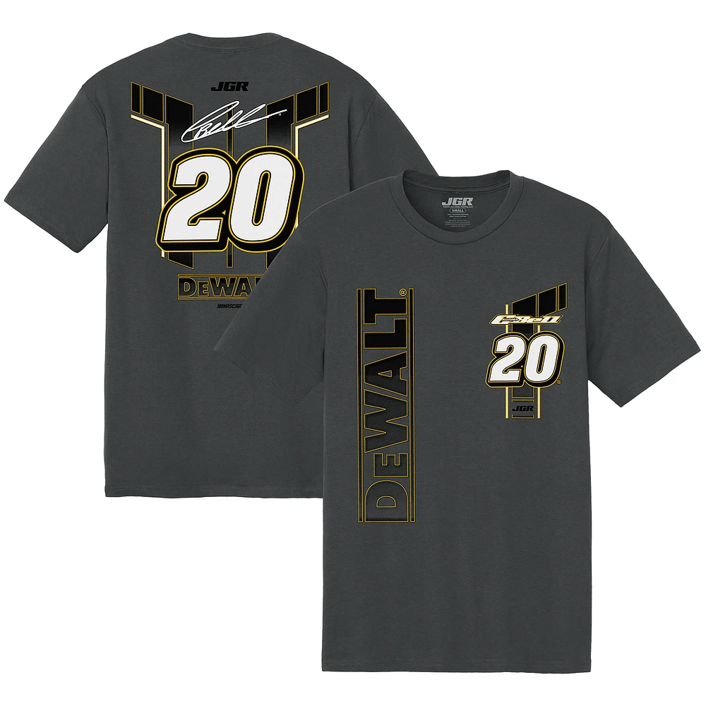 Men's Joe Gibbs Racing Team Collection Charcoal Christopher Bell DeWalt Tri-Blend T-Shirt