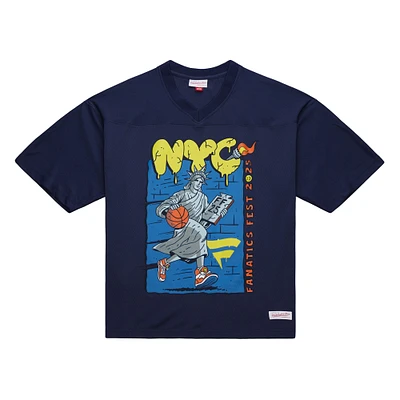 Men's Mitchell & Ness Navy Fanatics Fest 2025 Liberty Bounce Mesh Jersey