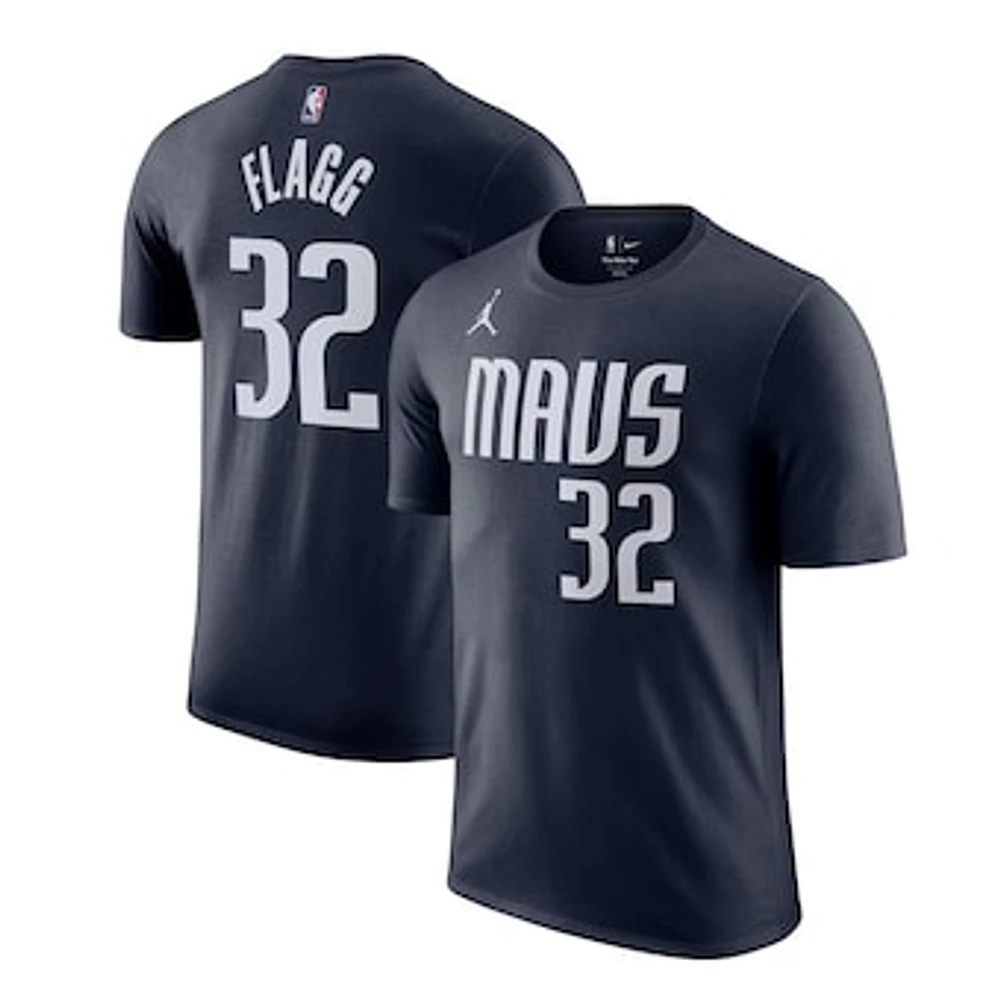Men's Jordan Brand Cooper Flagg Navy Dallas Mavericks 2025 NBA Draft First Round Pick Statement Edition Name & Number T-Shirt