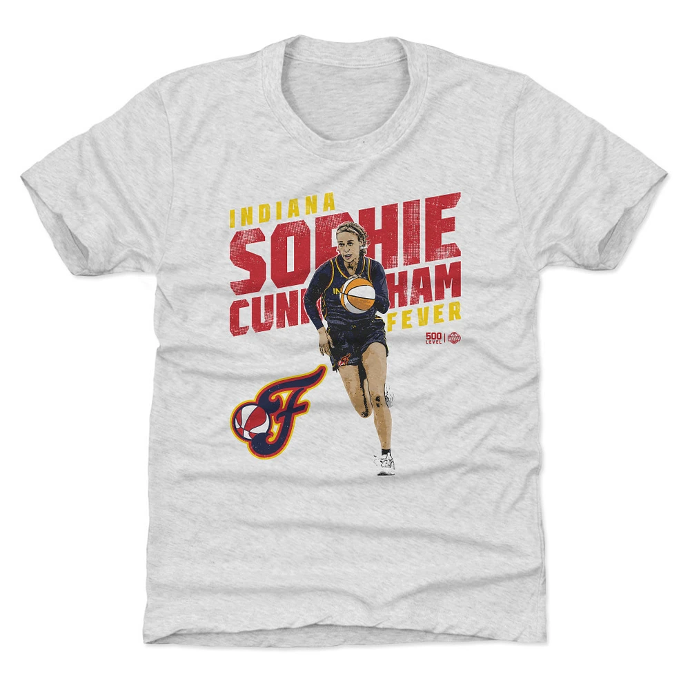Youth 500 Level Sophie Cunningham Heather Gray Indiana Fever Slant T-Shirt