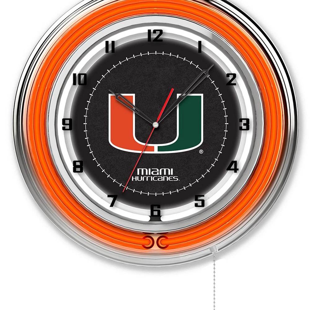 Miami Hurricanes 19" Neon Wall Clock