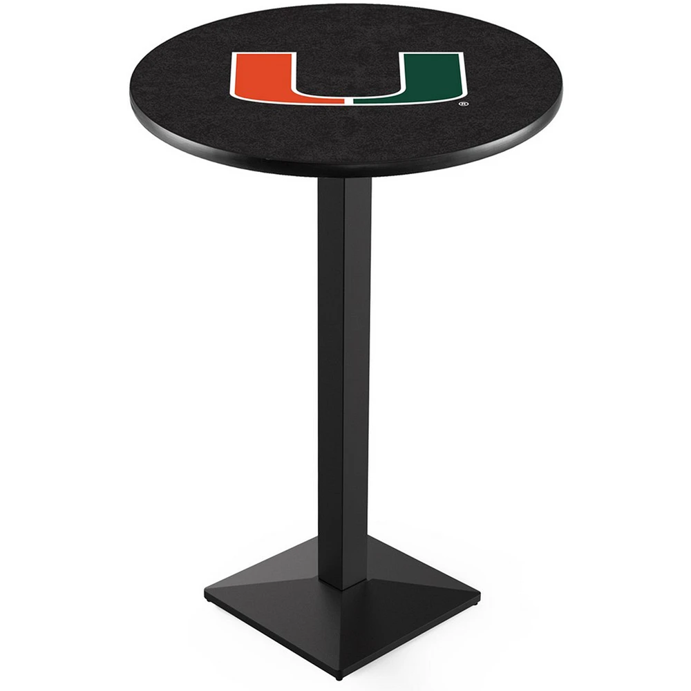 Miami Hurricanes 42" Square Base Black Pub Table