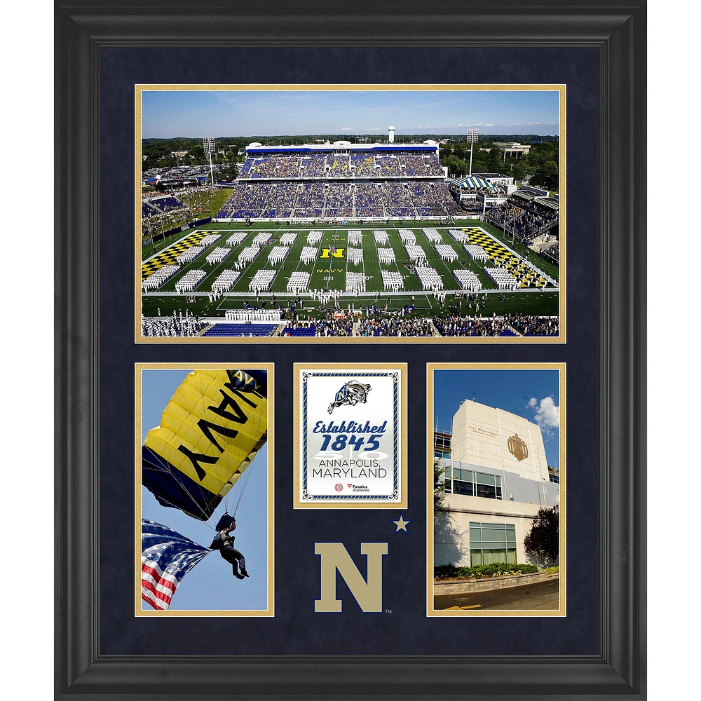 Navy Midshipmen Navy-Marine Corps Memorial Stadium Framed 20" x 24" 3-Opening Collage