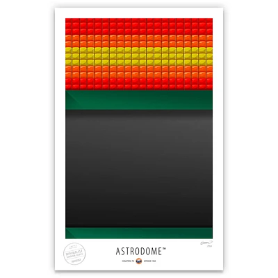 Houston Astros 17" x 26" Astrodome Upper Deck Minimalist Art Giclee Print