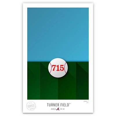 Atlanta Braves 17" x 26" Turner Field 715 Minimalist Art Giclee Print