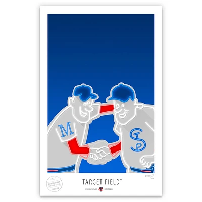 Minnesota Twins 17" x 26" Target Field Minnie & Paulie Minimalist Art Giclee Print