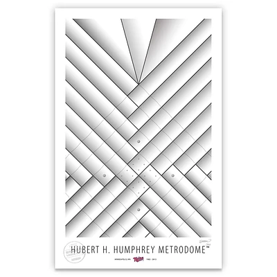 Minnesota Twins 17" x 26" Metrodome Nylon Dome Minimalist Art Giclee Print