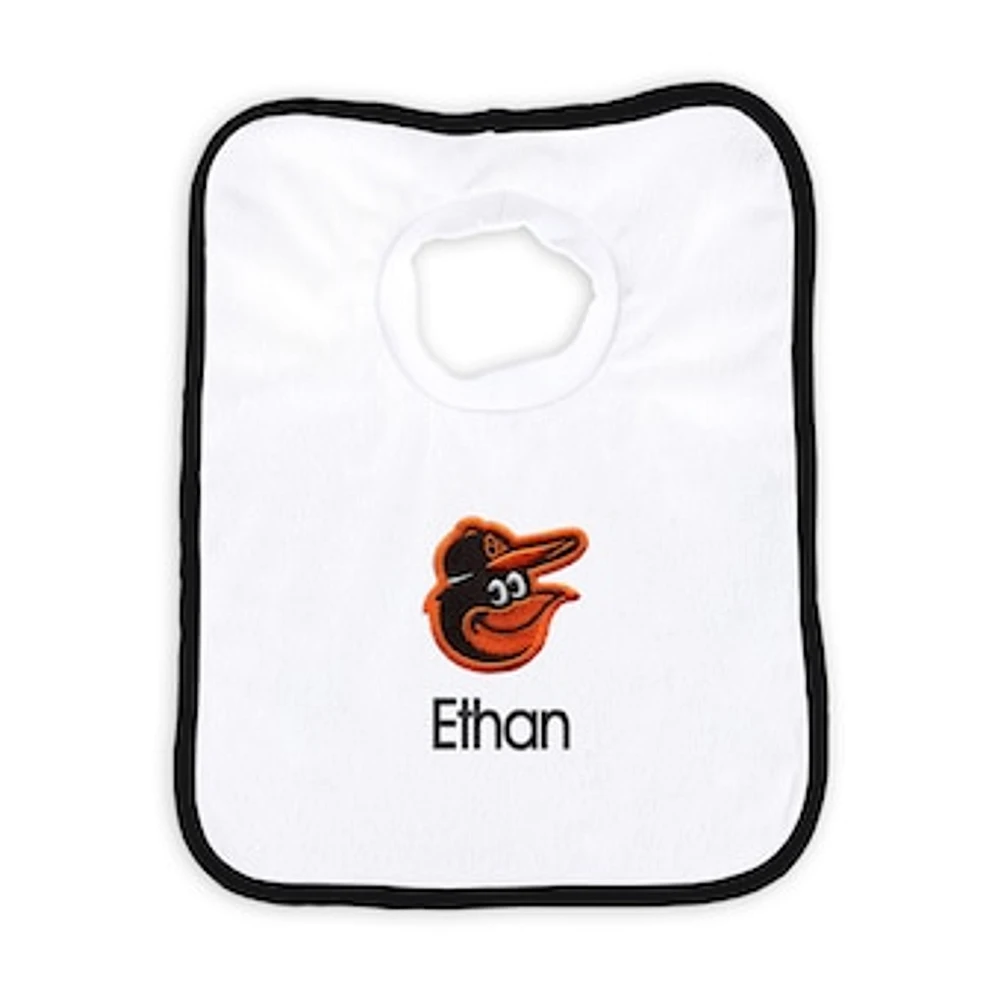 Newborn & Infant White Baltimore Orioles Personalized Bib