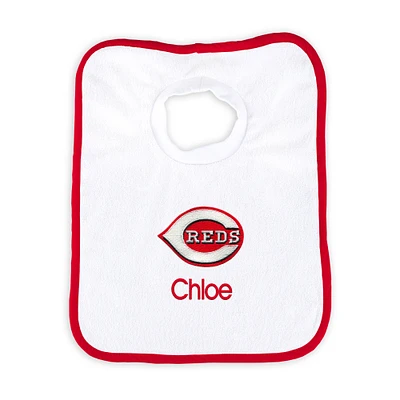 Newborn & Infant White Cincinnati Reds Personalized Bib