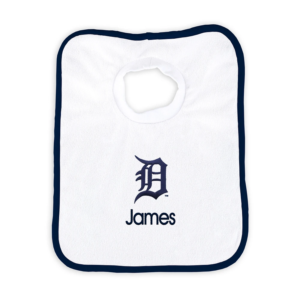 Newborn & Infant White Detroit Tigers Personalized Bib