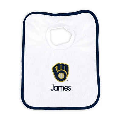 Newborn & Infant White Milwaukee Brewers Personalized Bib