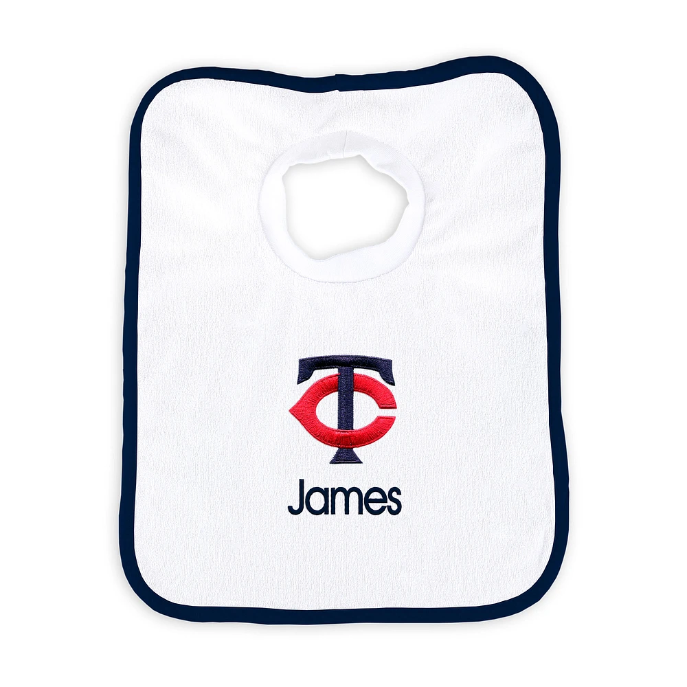 Newborn & Infant White Minnesota Twins Personalized Bib
