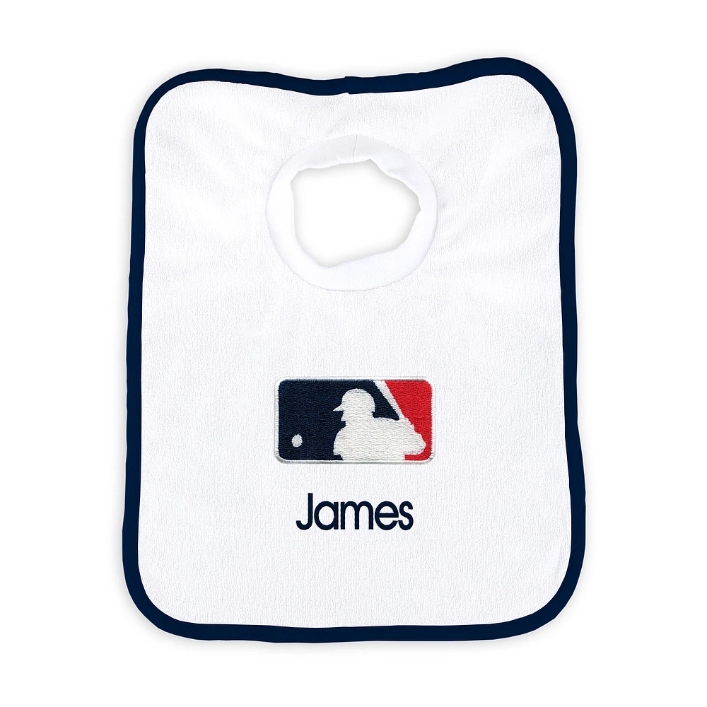 Newborn & Infant White MLB Merchandise Personalized Bib
