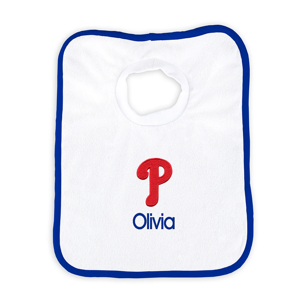 Newborn & Infant White Philadelphia Phillies Personalized Bib