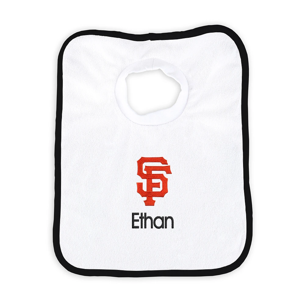 Newborn & Infant White San Francisco Giants Personalized Bib