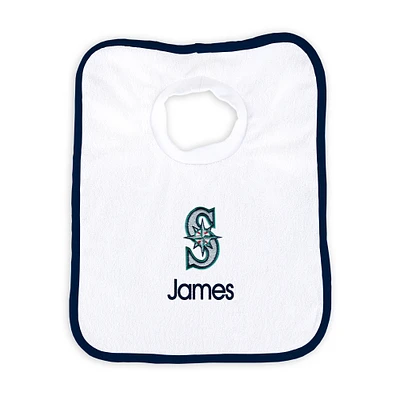 Newborn & Infant White Seattle Mariners Personalized Bib