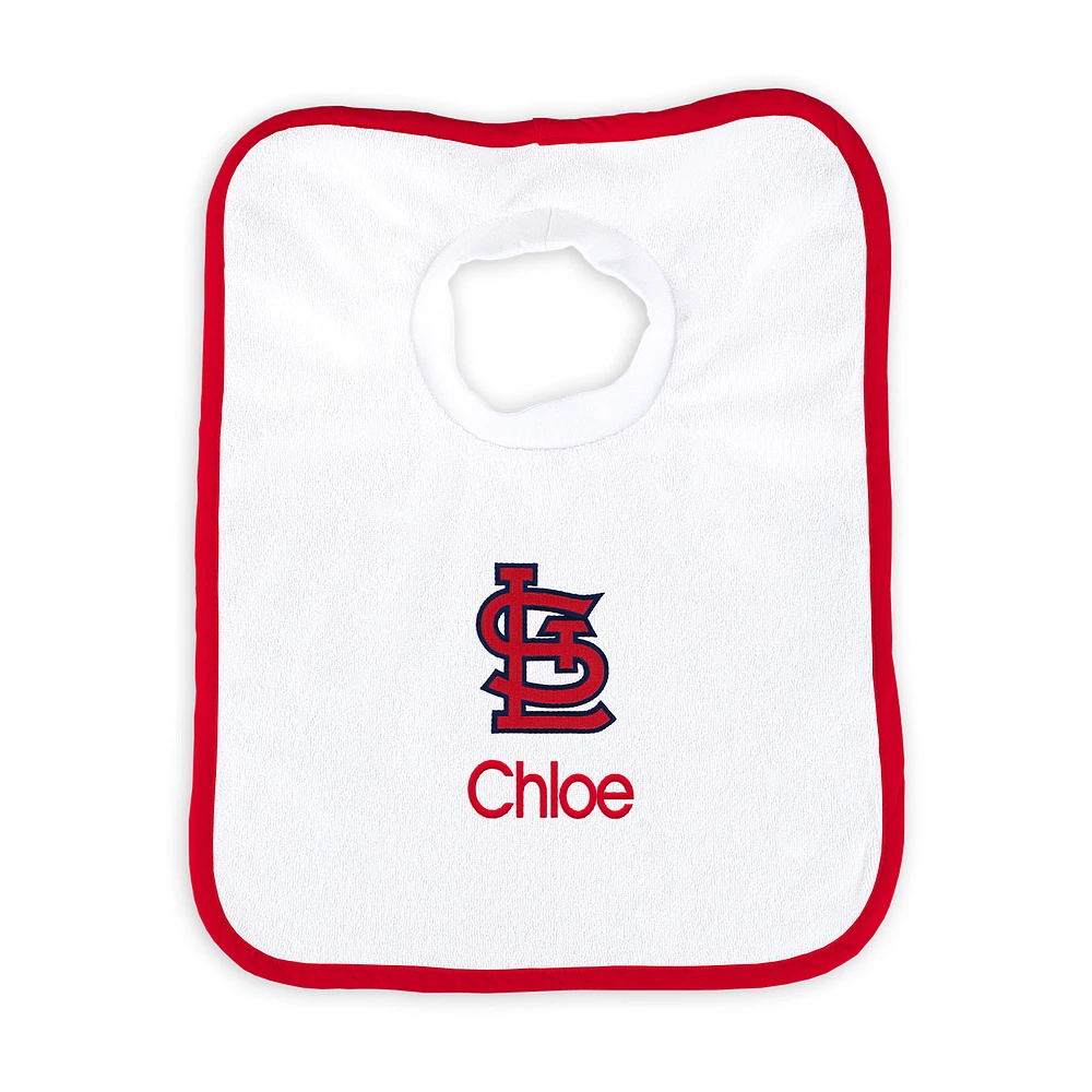 Newborn & Infant White St. Louis Cardinals Personalized Bib
