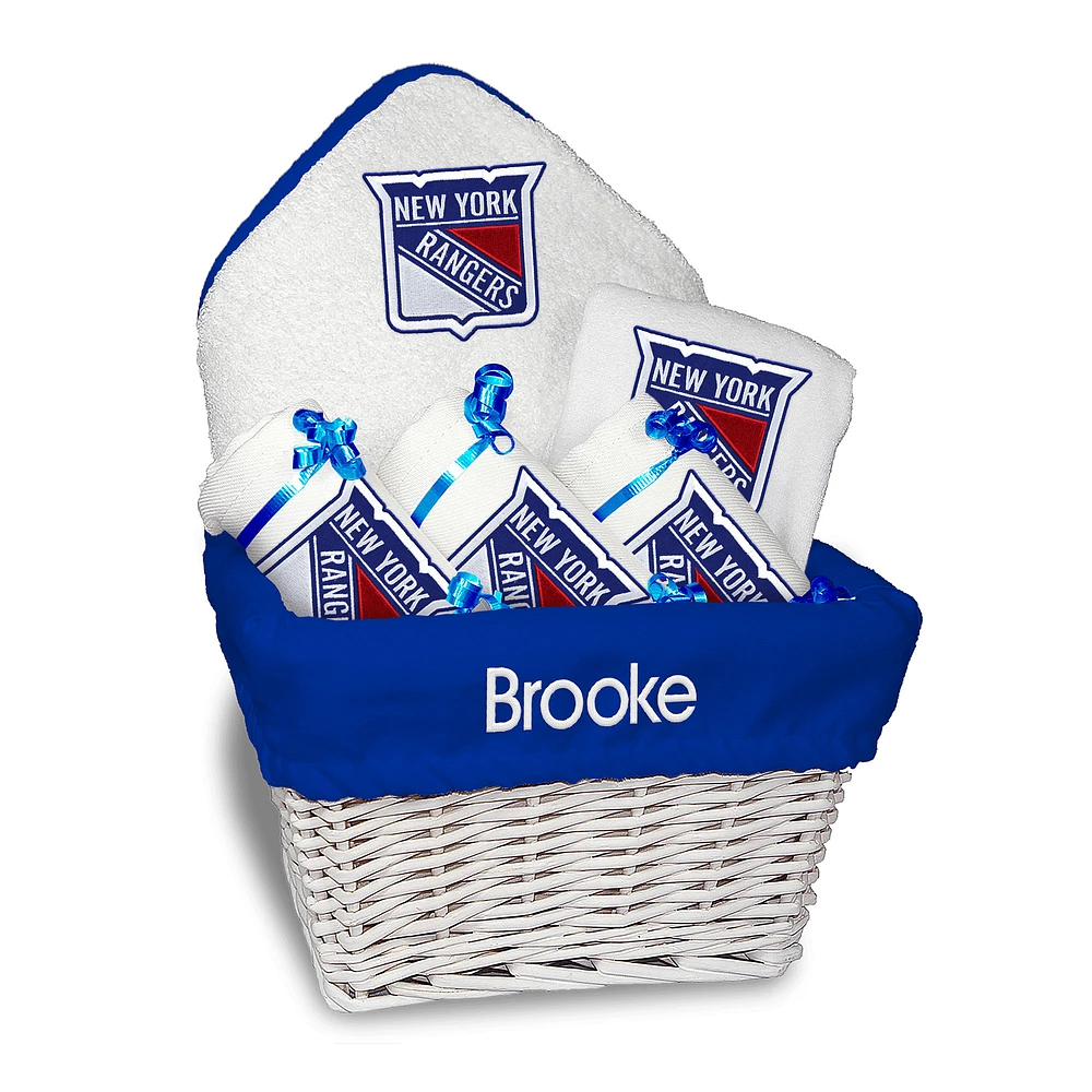 Newborn & Infant White New York Rangers Personalized Medium Gift Basket