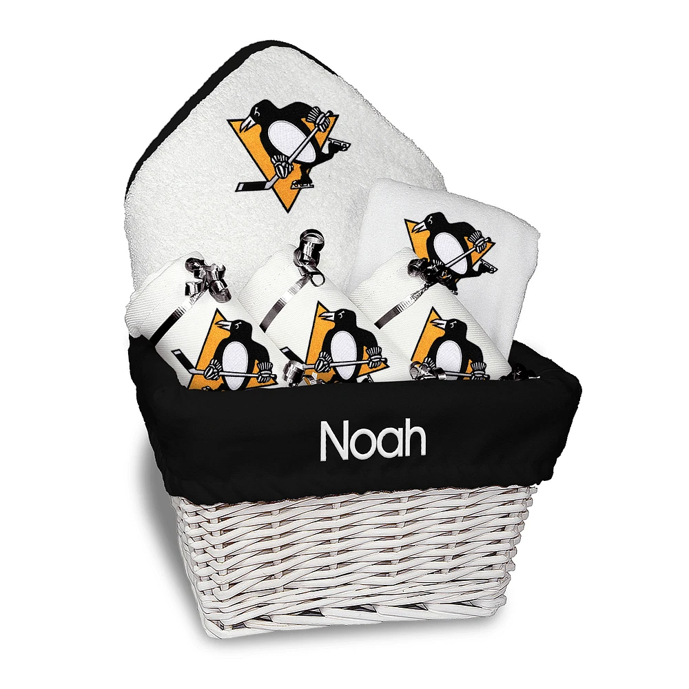 Newborn & Infant White Pittsburgh Penguins Personalized Medium Gift Basket