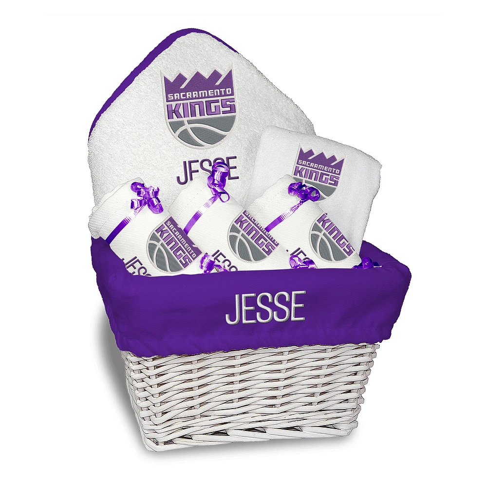 Newborn & Infant White Sacramento Kings Personalized Medium Gift Basket
