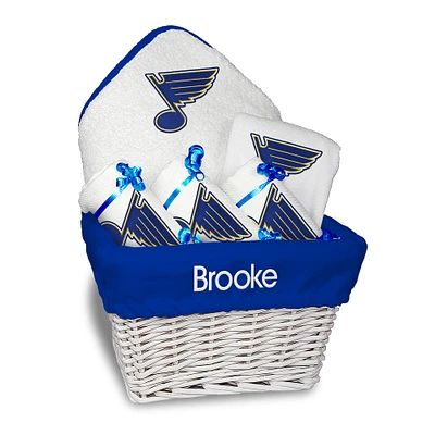 Newborn & Infant White St. Louis Blues Personalized Medium Gift Basket