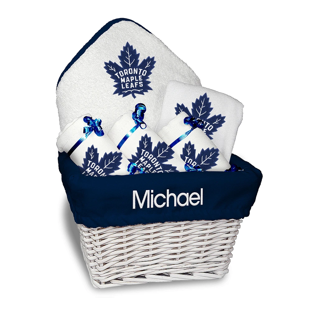 Newborn & Infant White Toronto Maple Leafs Personalized Medium Gift Basket