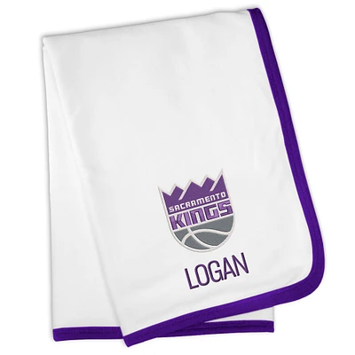 White Sacramento Kings Personalized Baby Blanket