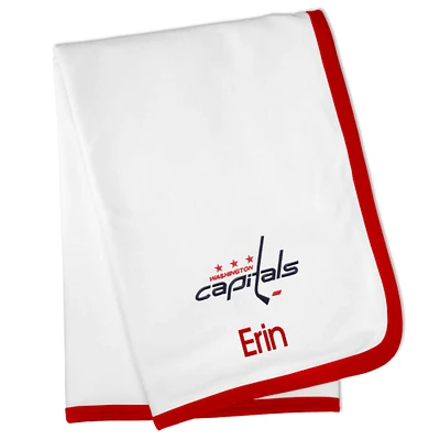 White Washington Capitals Personalized Baby Blanket