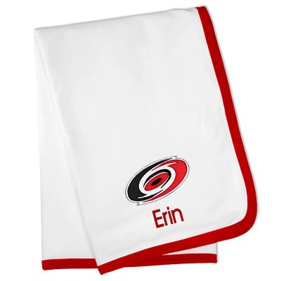 White Carolina Hurricanes Personalized Baby Blanket