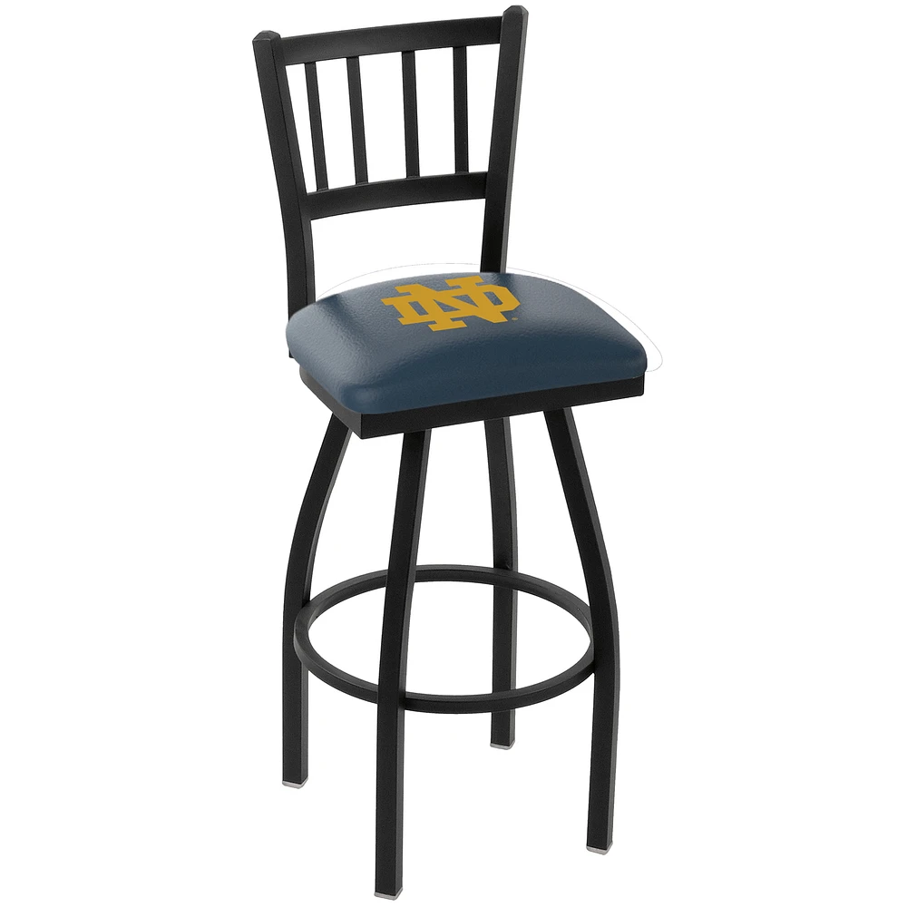 Notre Dame Fighting Irish 25" Black Alternate Wrinkle Swivel Bar Stool with Jailhouse Back