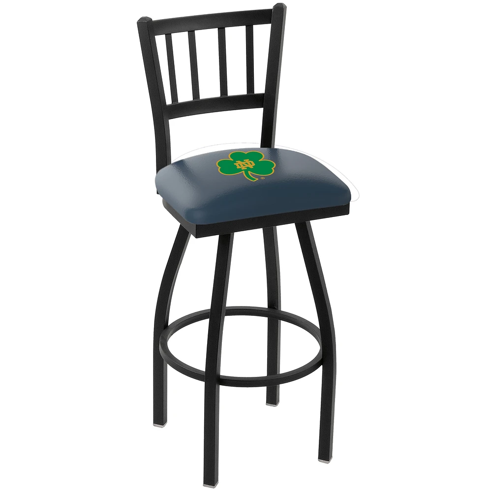 Notre Dame Fighting Irish 25" Black Wrinkle Swivel Bar Stool with Jailhouse Back