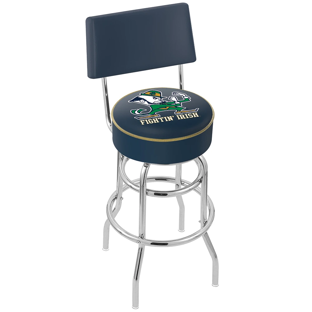 Notre Dame Fighting Irish 25" Chrome Double Ring Swivel Bar Stool with Back