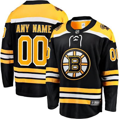 Men's Fanatics Black Boston Bruins Home Breakaway Custom Jersey