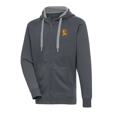 Men's Antigua Charcoal Minnesota Duluth Bulldogs Victory Full-Zip Hoodie