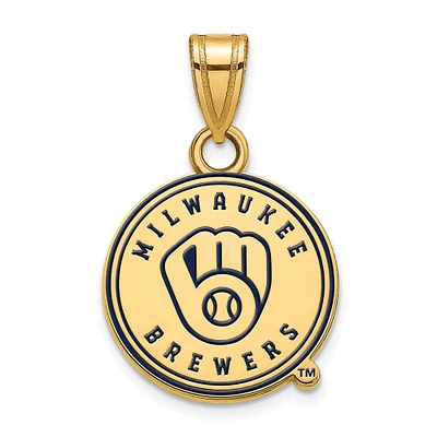 Women's Milwaukee Brewers Gold-Plated Enamel Pendant