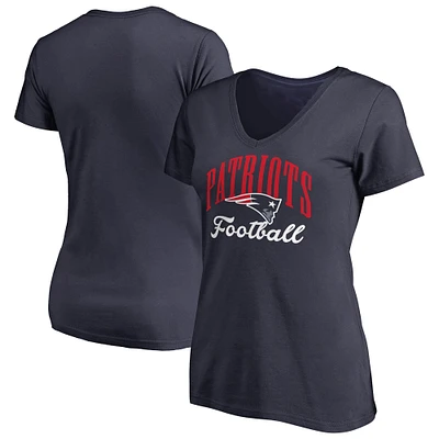 Women's Navy New England Patriots Victory Script V-Neck T-Shirt